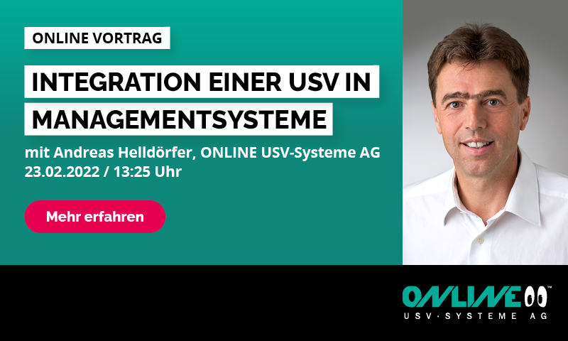 Online Vortrag von ONLINE-USV Systeme AG „Integration von USVen in Managementsysteme"