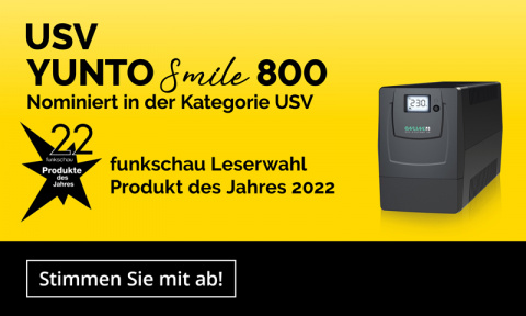 USV YUNTO Smile 800 nominiert bei der funkschau Leserwahl 2022 
