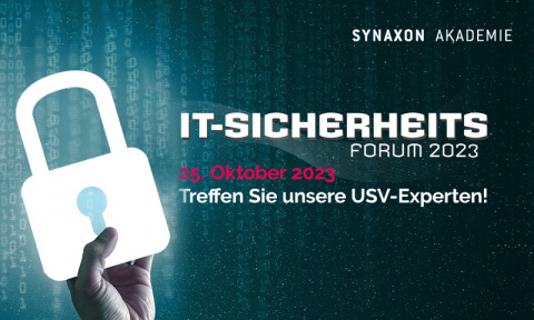 Auf dem SYNAXON IT-Sicherheitsforum 2023 präsentieren wir USV-Lösungen als Bestandteil einer modernen Sicherheitsstrategie. 