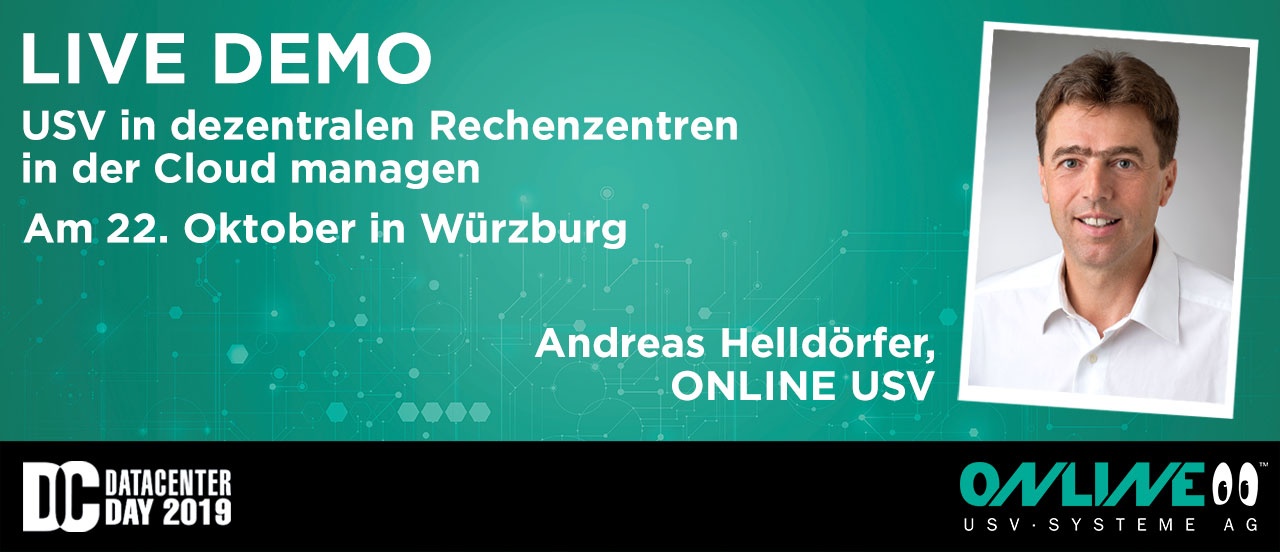 LIVE DEMO von Andreas Helldörfer (ONLINE USV-Systeme) auf dem DCD Datacenter Day 2019