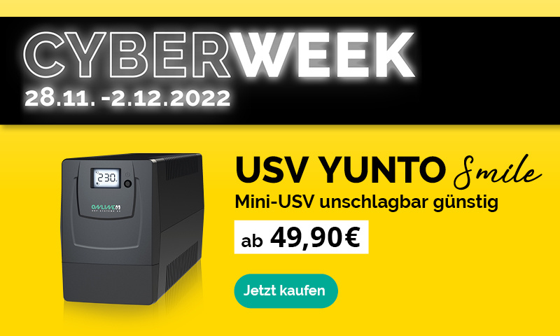 Attraktive Preise während der Cyber Week für die leistungsstarke Mini USV YUNTO Smile 